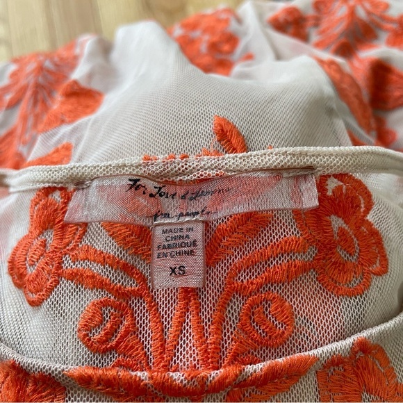 For Love & Lemons x Free People Temecula Long Sleeve Orange Floral Mini Dress XS - Picture 7 of 11